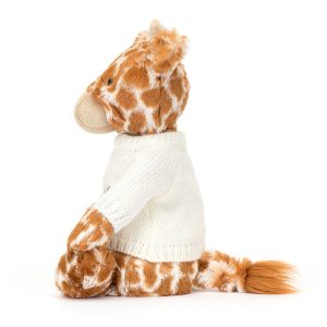 Bashful Giraffe with Personalised Cream Jumper