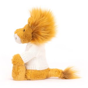 Bashful Lion with Personalised Cream Jumper