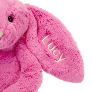 Personalised Bashful Hot Pink Bunny Medium