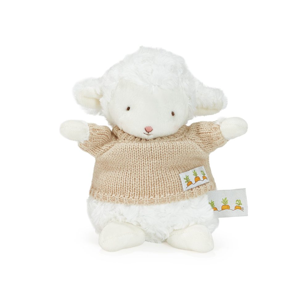 Wee Kiddo the Lamb with Tan Sweater- White
